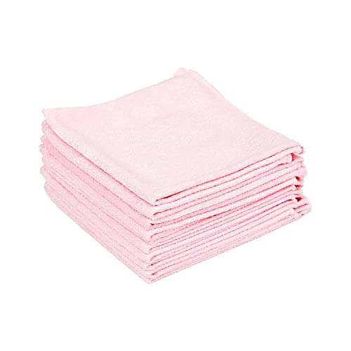 VIOVIE Profi Mikrofaser Tuch 10er Paket 40x40 cm Rosa, Putztücher mit maximaler Aufnahmekraft von Staub, Schmutz und Flüssigkeit, langlebige Mikrofaser Allzwecktücher mit Kantenschutz gegen Kratzer von VIOVIE