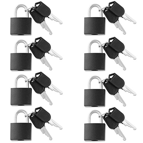 VIP Home Essentials - Kleines Mini-Vorhängeschloss mit ABS-Überzug, massiver Messingkörper, individuell schließend, 8-teiliges Schloss-Set. von VIP Home Essentials