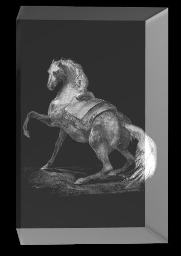 VIP-LASER 3D Glas Kristall Quader XL Jericho Pferd Mitten in den Glaskristall graviert in 3D, Beleuchtung:kein Leuchtsockel von VIP-LASER