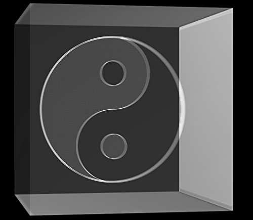 VIP-LASER 3D Glaskristall Würfel XL Yin Yang Symbol (60x60x60mm) von VIP-LASER