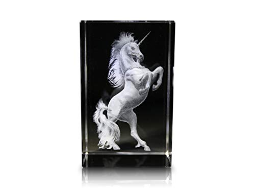 VIP-LASER 3D XL Glas Kristall Einhorn Unicorn Feenstaub Gravur Geschenk Weihnachten und Geburtstag von VIP-LASER