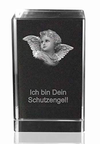 VIP-LASER 3D XL Glaskristall Engel mit Text "Ich bin dein Schutzengel" von VIP-LASER