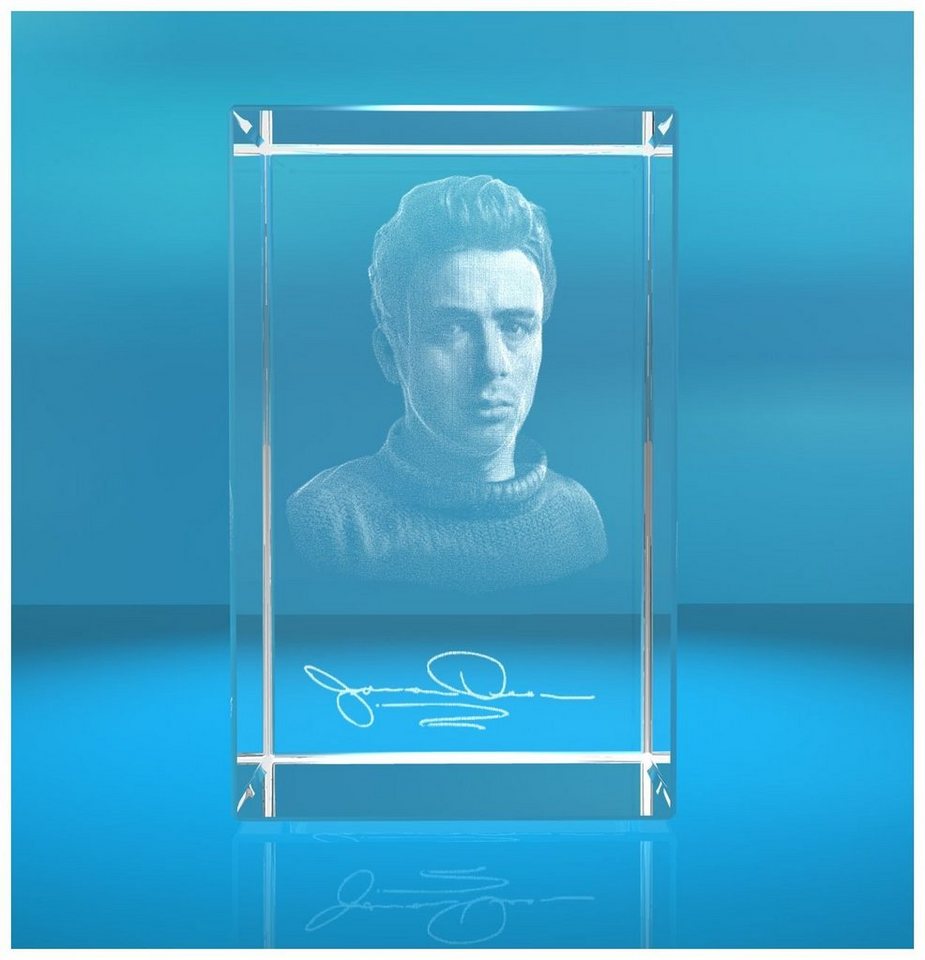 VIP-LASER Dekofigur 3D Glasquader I 3D Autogramm I James Dean, Hochwertige Geschenkbox, Made in Germany, Familienbetrieb von VIP-LASER