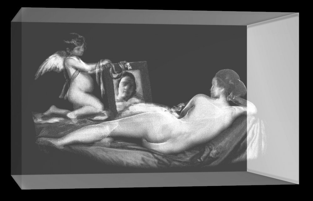 VIP-LASER Dekofigur 3D Glasquader Venus vor dem Spiegel Diego Velázquez, Hochwertige Geschenkbox, Made in Germany, Familienbetrieb von VIP-LASER
