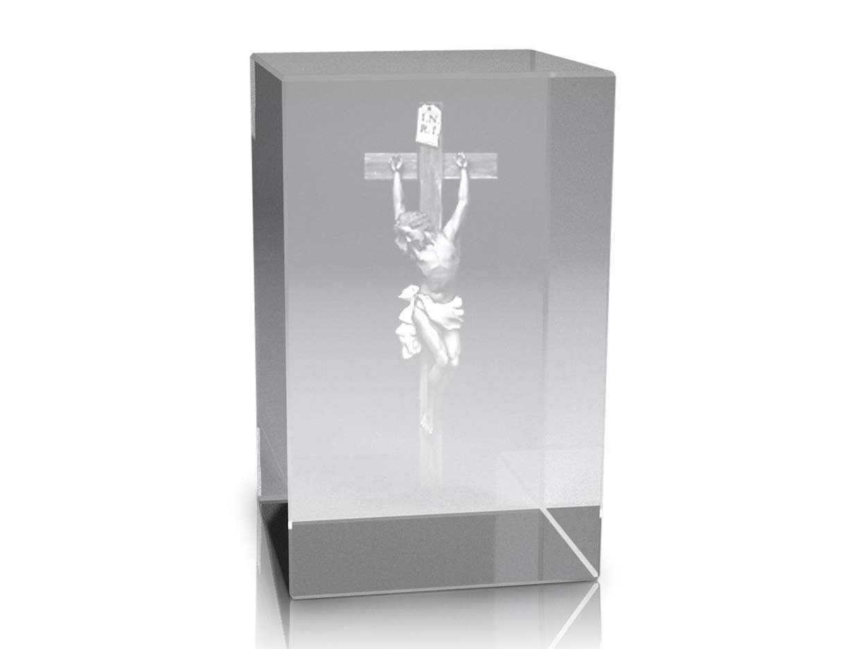 VIP-LASER Dekofigur VIP-LASER 3D Glaskristall XL Jesus am Kreuz I.N.R.I in High Quality, Hochwertige Geschenkbox, Made in Germany, Familienbetrieb von VIP-LASER