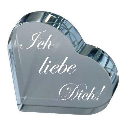 VIP-LASER Glasherz mit Text Ich Liebe Dich! (XXL =105x105x19mm) von VIP-LASER
