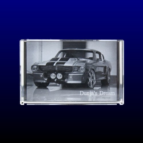VIP-LASER Glaskristall graviert mit einem 2D Foto von Ihrem Auto (Größe XL) von VIP-LASER