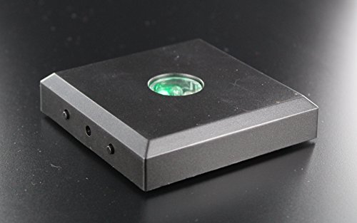 VIP-LASER Leuchtsockel 5 LEDs Regenbogen Farbwechsler incl. Color-Stop Funktion Schwarz - ideal für Glaskristalle 80x50x50mm im Hochformat von VIP-LASER