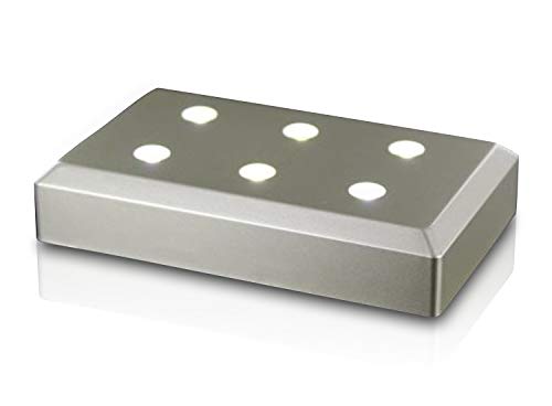 VIP-LASER Leuchtsockel Silber 6 LEDs für Querformat-Glaskristalle von VIP-LASER