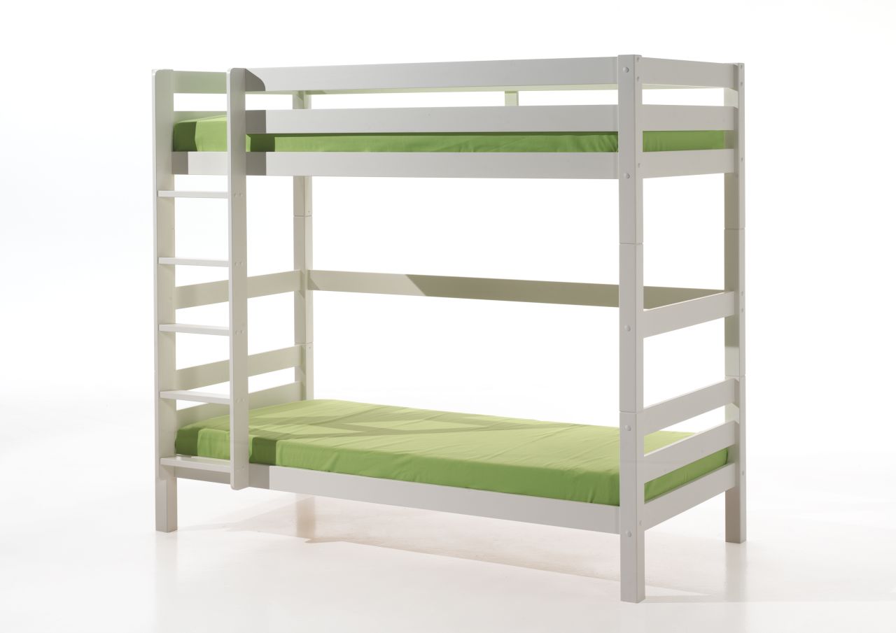 Etagenbett 90x200 Weiß Stockbett Kinderbett Hochbett Spielbett Holz geteilt von VIPACK