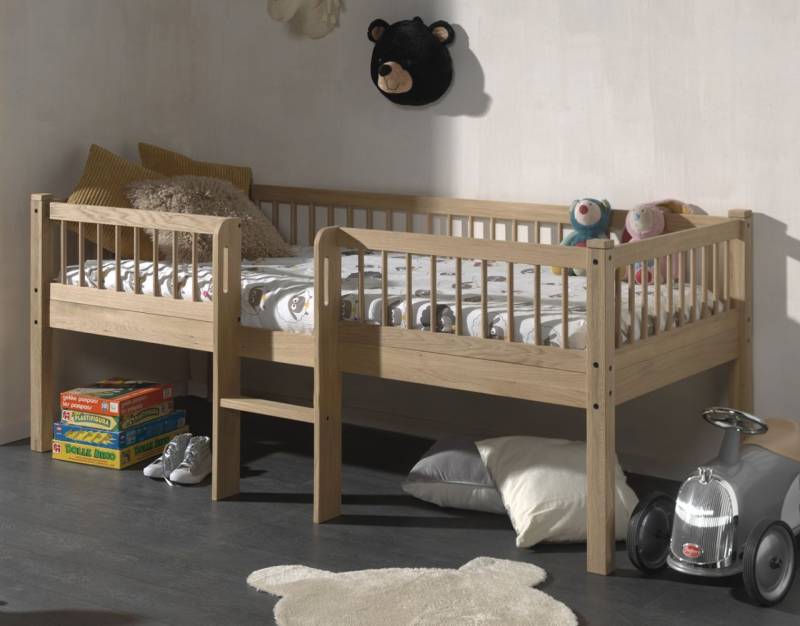 Junior-Spielbett Höhe 85 Leiter Lattenrost 90x200 Eiche massiv natur geölt Junior-Spielbett Höhe 85 Leiter Lattenrost 90x200 Eiche massiv natur geölt von VIPACK