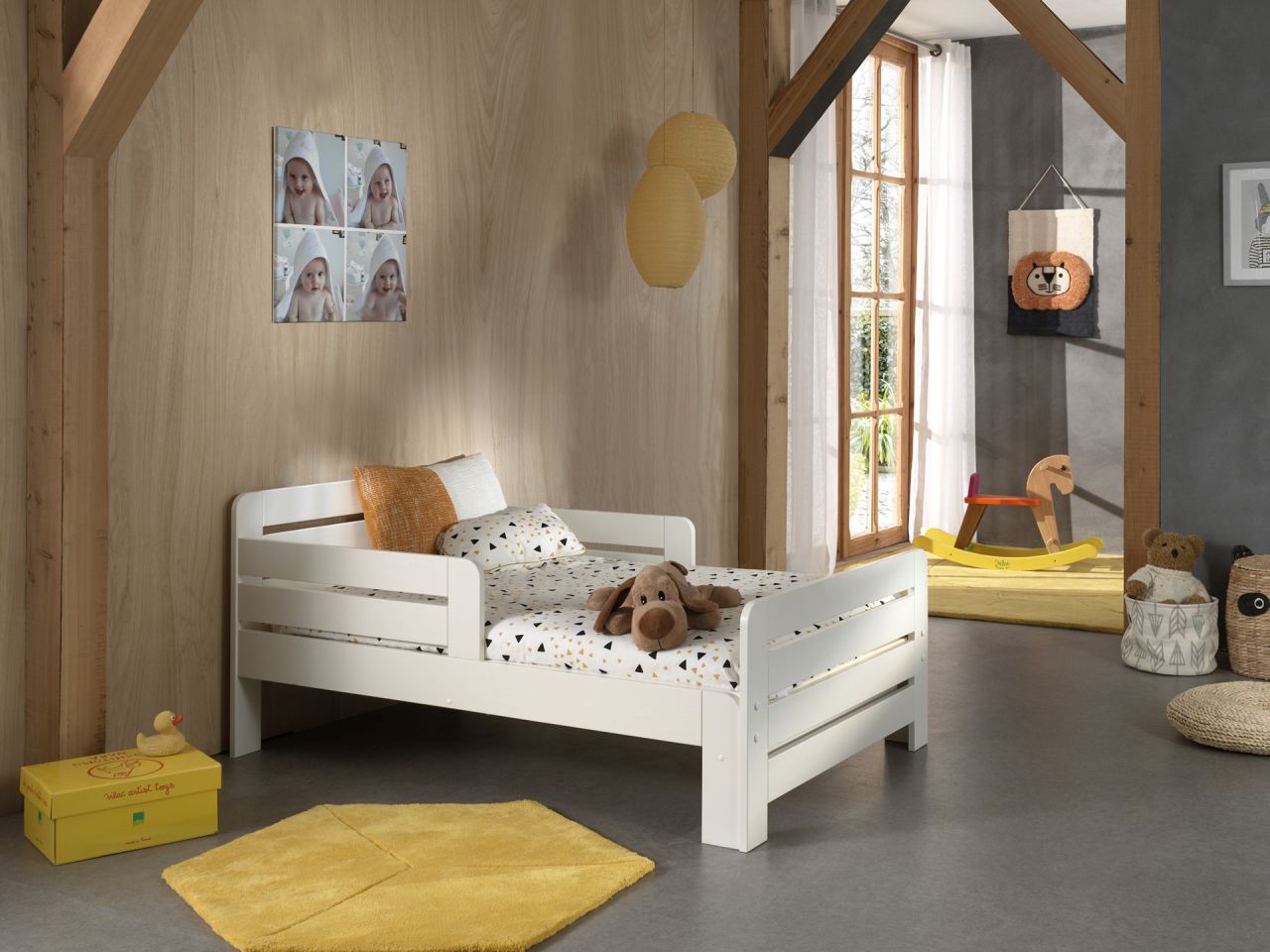 Kinderbett Ausziehbett 90x140 90x200 Jugendbett Gästebett Matratze Einzel Weiss von VIPACK