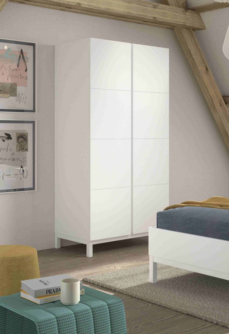 Kleiderschrank 2-trg. Jugendschrank Wäscheschrank Kinderschrank weiß lackiert von VIPACK