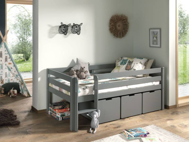 Kojen Spielbett 3 Bettschubladen Lattenrost 90x200 Kinderbett Einzelbett Set von VIPACK