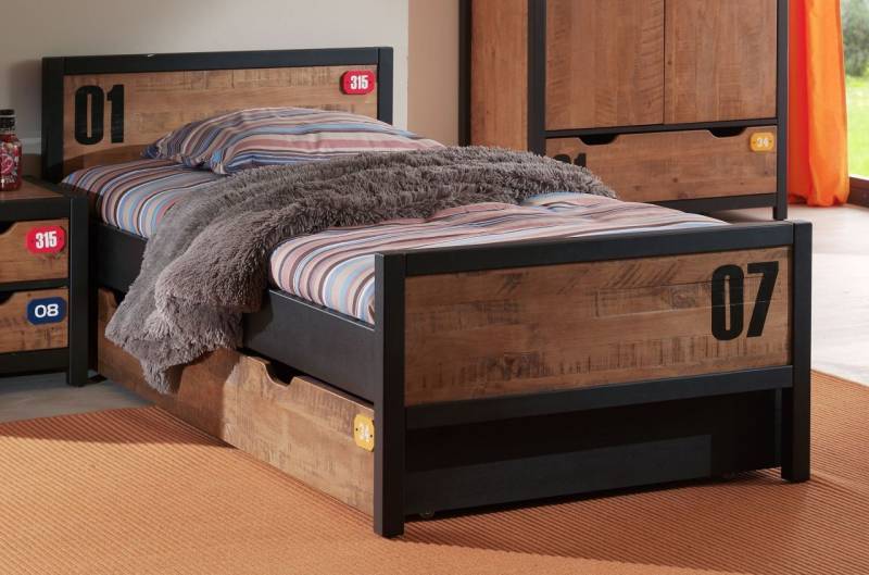 Set Einzelbett 90x200 Bettschublade Kinderbett Kindermöbel Kinderzimmer Jugend von VIPACK
