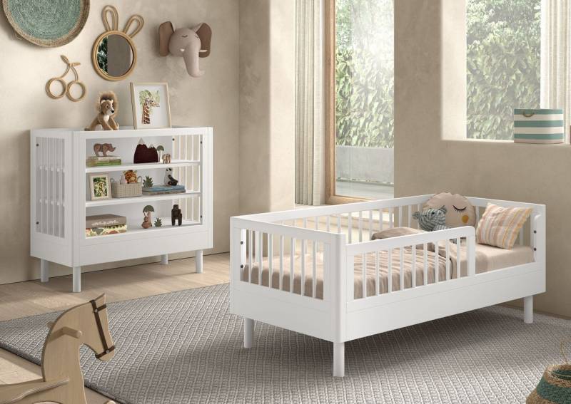 Set Juniorbett u. Wickelregal Kinderzimmer Babyzimmer Buche massiv Weiß lackiert Set Juniorbett u. Wickelregal Kinderzimmer Babyzimmer Buche massiv Weiß lackiert von VIPACK