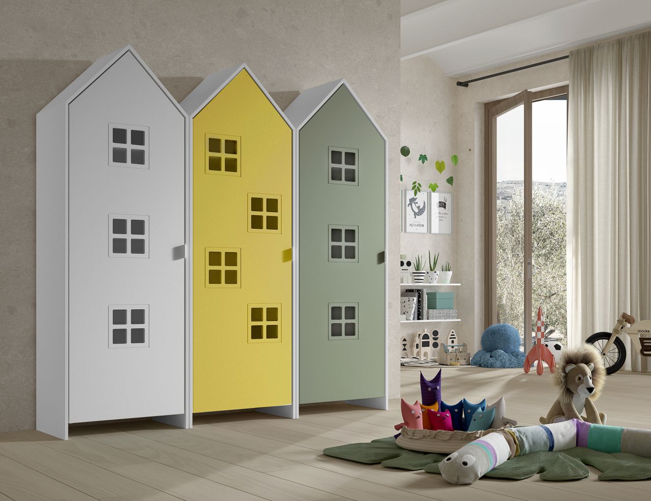 Set: 3 Schränke 1T CASAMI BRUGES Jugendschrank Wäscheschrank Weiß Grün Gelb Set: 3 Schränke 1T CASAMI BRUGES Jugendschrank Wäscheschrank Weiß Grün Gelb von VIPACK