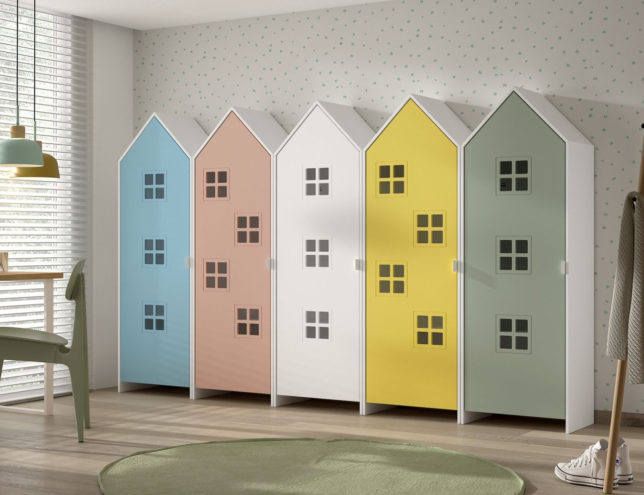 Set: 5 Schränke 1-türig "CASAMI BRUGES" Jugendschrank Wäscheschrank Schrankwand Set: 5 Schränke 1-türig "CASAMI BRUGES" Jugendschrank Wäscheschrank Schrankwand von VIPACK