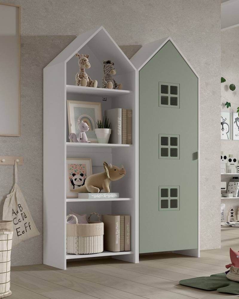 Set: Schrank und Regal "CASAMI BRUGES" Jugendschrank Wäscheschrank Weiß / Grün Set: Schrank und Regal "CASAMI BRUGES" Jugendschrank Wäscheschrank Weiß / Grün von VIPACK