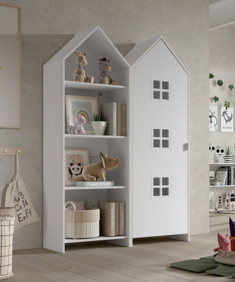 Set: Schrank und Regal "CASAMI BRUGES" Jugendschrank Wäscheschrank Weiß von VIPACK