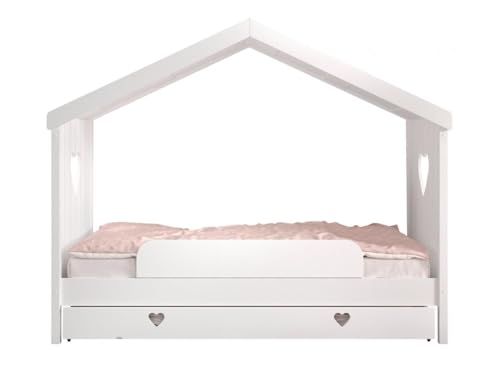 VIPACK Kinderbett Amori 90x200 Kiefer Weiß lackiert inkl. Rollrost, Schublade von Vipack