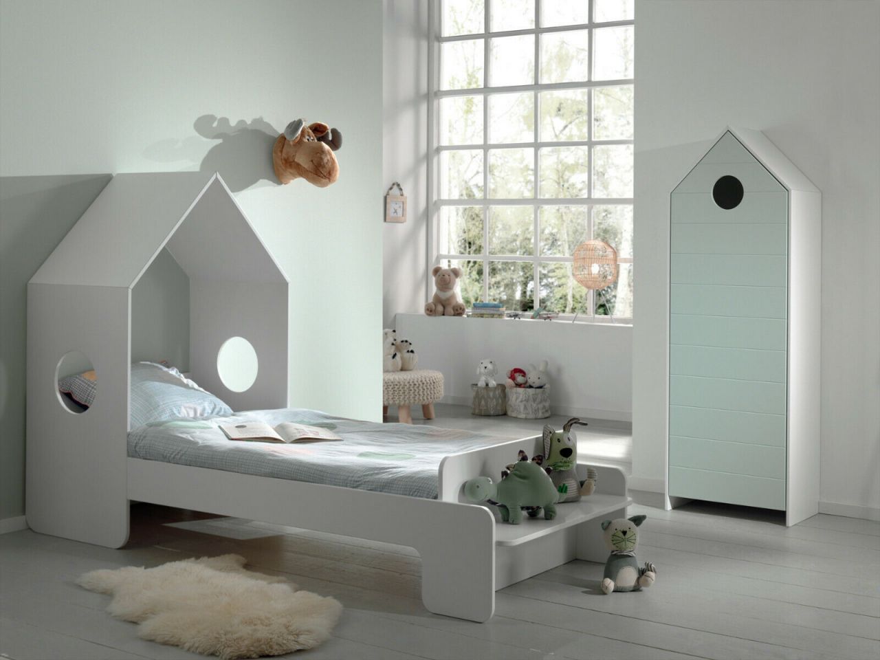 Vipack: Artikelset "CASAMI" 2- Teilig- Kinderbett Wäscheschrank -Weiß / Mint von VIPACK