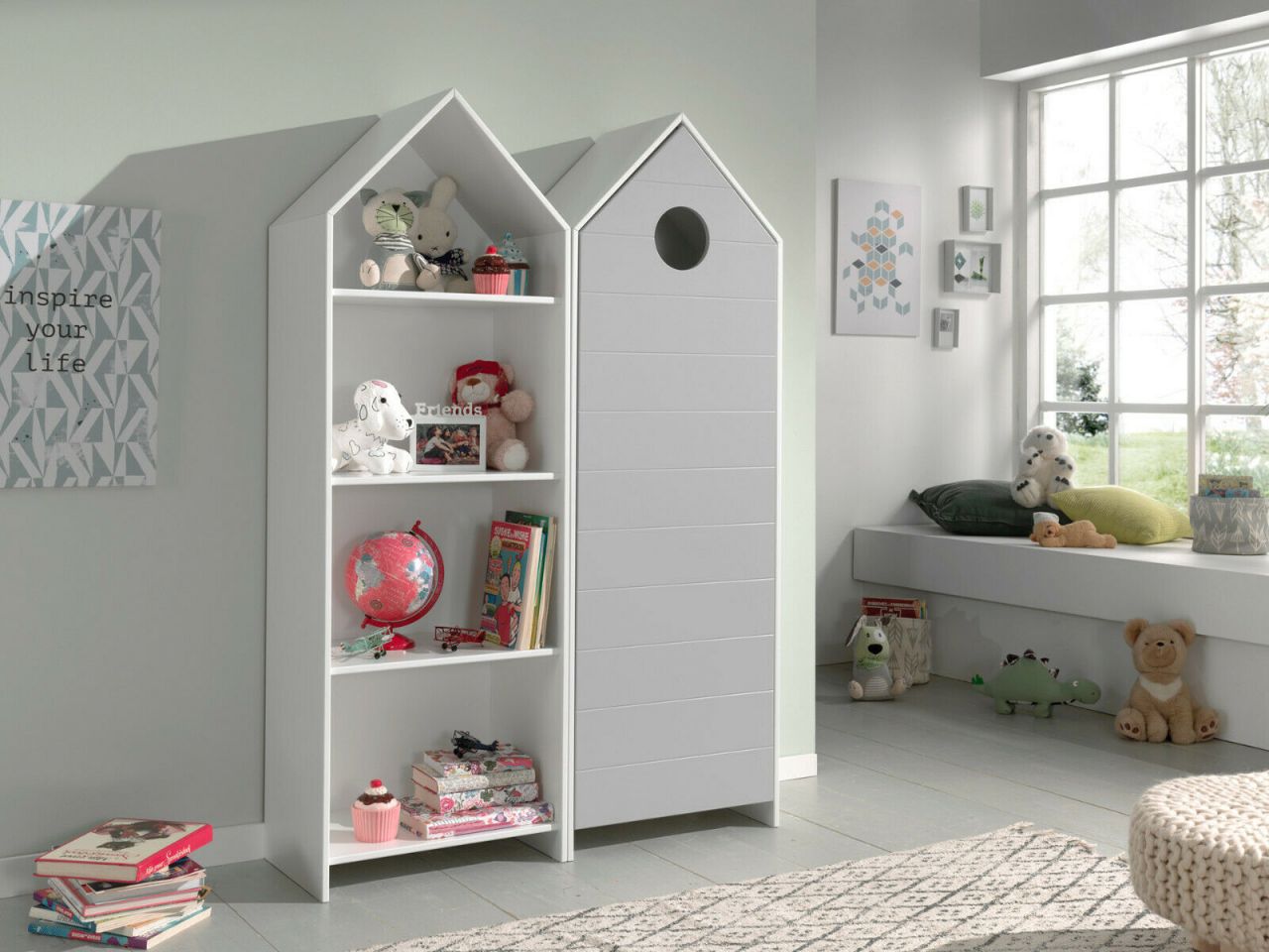 Vipack: Artikelset "CASAMI" 2- Teilig- Schrank Wäscheschrank - Weiß / Grau Vipack: Artikelset "CASAMI" 2- Teilig- Schrank Wäscheschrank - Weiß / Grau von VIPACK
