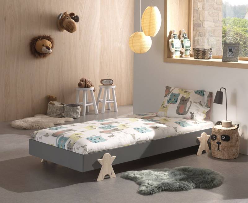 Vipack Einzelbett Stapelbett MODULO Liegefläche 90 x 200 Grau von VIPACK