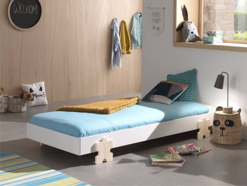 Vipack Einzelbett Stapelbett MODULO Liegefläche 90 x 200 Weiß von VIPACK