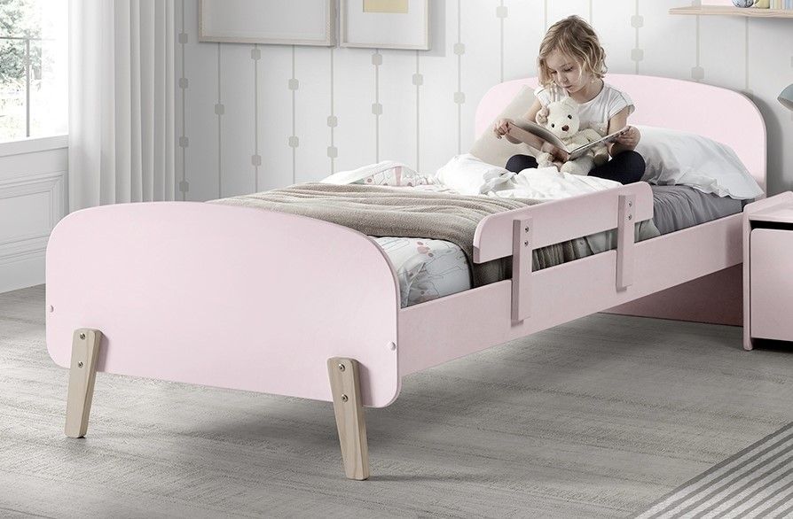 Vipack: Einzelbett mit Absturzschutz "KIDDY" rosa - Kinderbett Jugendbett von VIPACK