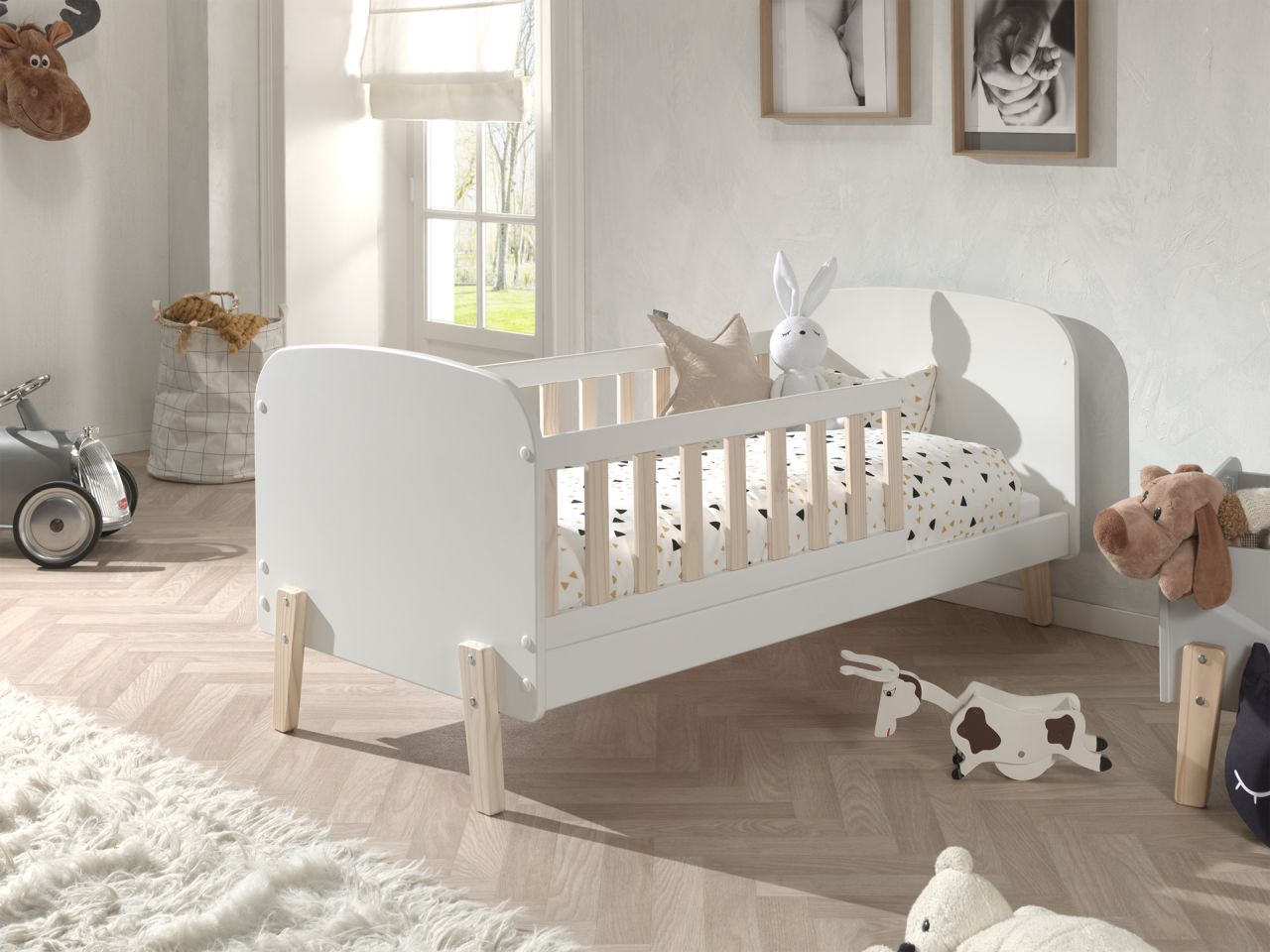 Vipack:"Kiddy" Kinderbett Juniorbett Kleinkindbett 70 x 140 cm -Weiß von VIPACK
