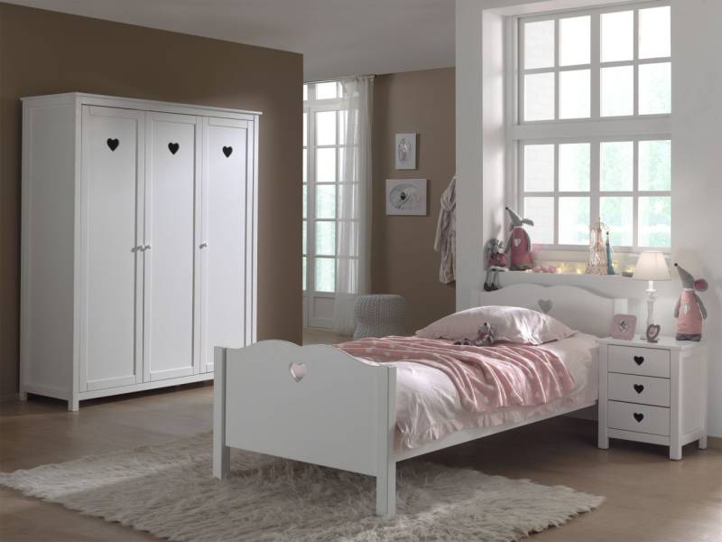 Vipack: Kinderzimmer "AMORI" - Einzelbett, Schrank 3-trg., Nachtkonsole von VIPACK