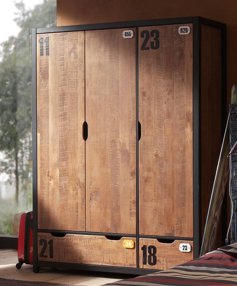 Vipack Kleiderschrank 3-türig ALEX Kinderschrank Kinderkleiderschrank von VIPACK