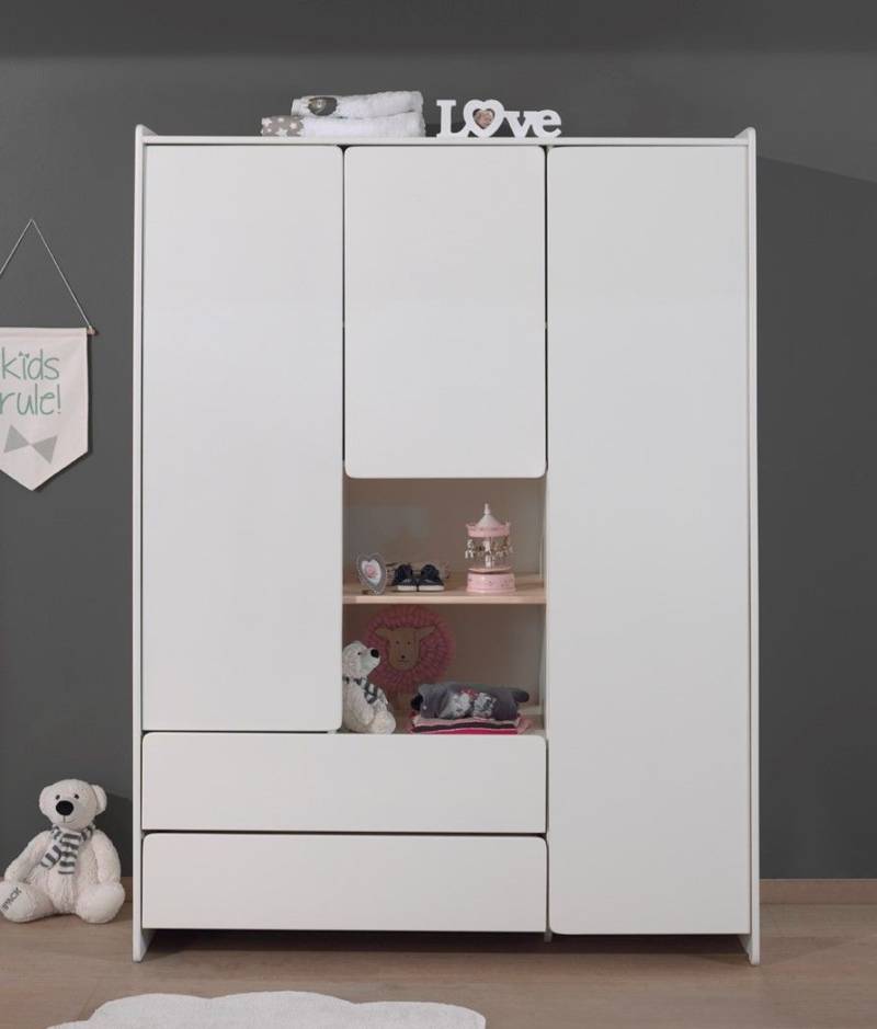 Vipack: Kleiderschrank 3-türig "KIDDY" Jugendschrank Kinderschrank - Weiß von VIPACK