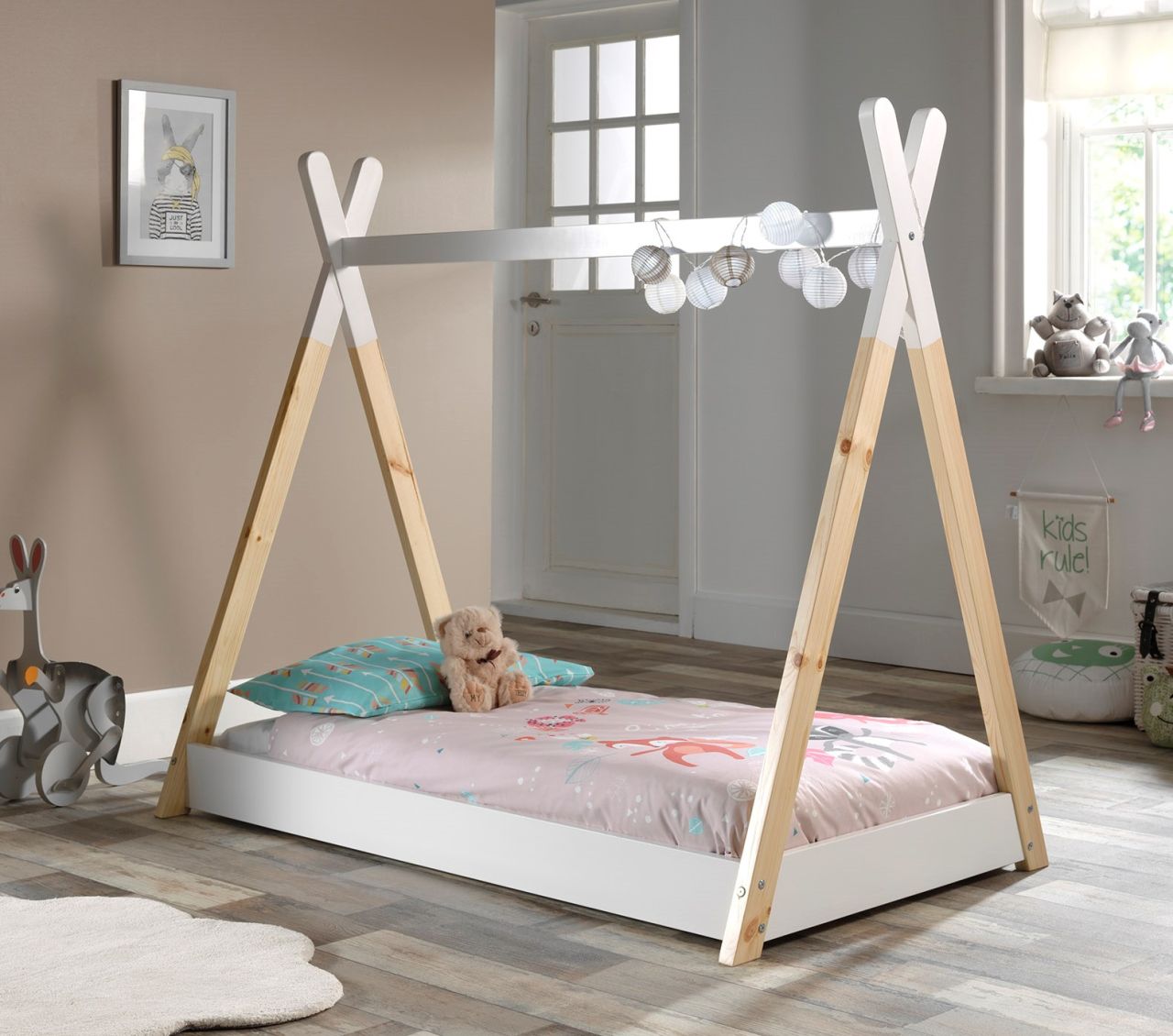 Vipack: Zelt-Bett 70 x 140 "TIPI" - Kinderbett Spielbett Hausbett Kiefer massiv von VIPACK