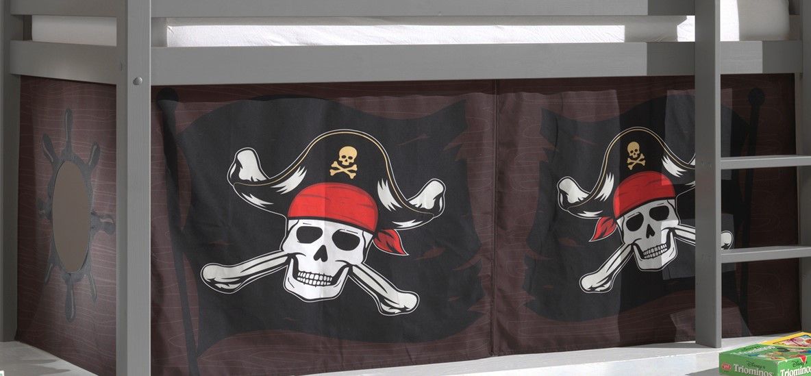 Vorhangset Pirat Spielbettvorhang Kinderbettvorhang Textilset Bettgardine Pirate von VIPACK