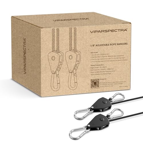 VIPARSPECTRA Einziehbare robuste Spanngurte mit Ratsche, 12 Stück, 2,4 m, 34 kg pro Packung, Seilzugsystem mit Karabinerhaken zum Aufhängen von Pflanzen, Wachstumslicht, Zelten, Verschiedene VIPARSPECTRA Einziehbare robuste Spanngurte mit Ratsche, 12 Stück, 2,4 m, 34 kg pro Packung, Seilzugsystem mit Karabinerhaken zum Aufhängen von Pflanzen, Wachstumslicht, Zelten, Verschiedene von VIPARSPECTRA