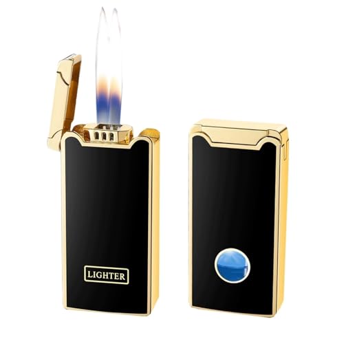 Intelligentes sprachgesteuertes Hightech-Feuerzeug, vier Zündmethoden, sichtbares transparentes Luftfenster, winddichtes aufblasbares Feuerzeug mit doppelter offener Flamme aus Metall, geeignet for Ke Intelligentes sprachgesteuertes Hightech-Feuerzeug, vier Zündmethoden, sichtbares transparentes Luftfenster, winddichtes aufblasbares Feuerzeug mit doppelter offener Flamme aus Metall, geeignet for Ke von VIPAVA