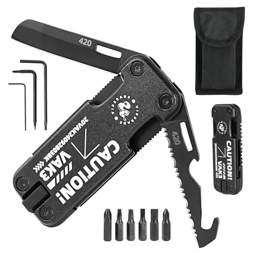 VIPERADE VAK3 15-IN-1 Multitool Taschenmesser, selbstsicherndes Multitool Schraubendreher Bit Set, Schraubendreher und Flaschenöffner Zubehör für Überleben, Camping, Outdoor von VIPERADE