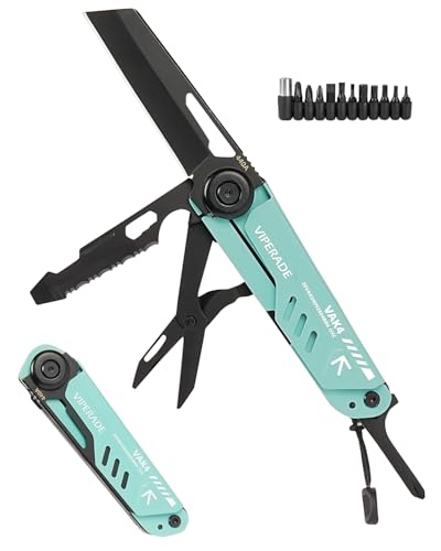 VIPERADE VAK4 Multifunktions Taschenmesser, EDC faltbar Multitool Werkzeug mit Schere Säge Flaschenöffner Schraubendreher Brechstange Pfeife (Blau) von VIPERADE