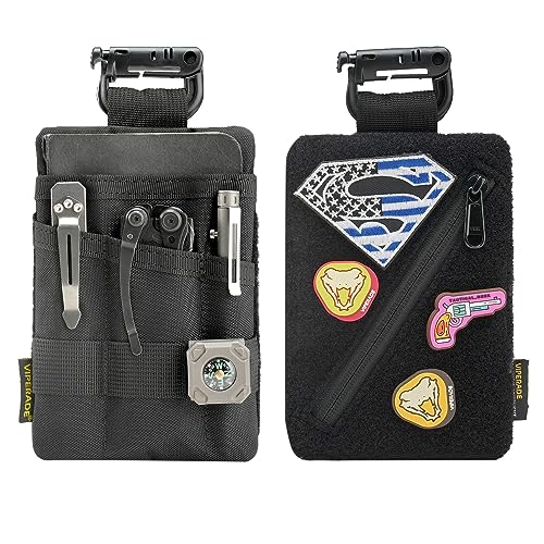 VIPERADE VE23 Klein EDC Tasche Organizer, EDC Pouch Taschen Klein EDC Werkzeugtasche für Männer,EDC Multitools Tasche mit Klettfläche,Klein Multitools Organizer Hüfttasche–Schwarz von VIPERADE