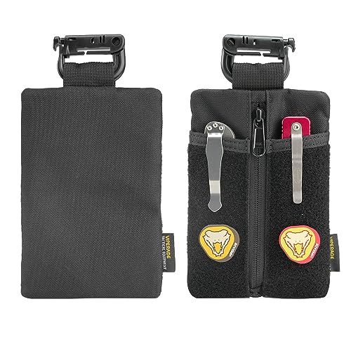 VIPERADE VE24 Klein EDC Tasche Organizer, EDC Pouch Taschen Klein EDC Werkzeugtasche für Männer,EDC Multitools Tasche mit Klettfläche,Klein Multitools Organizer Hüfttasche–Schwarz von VIPERADE