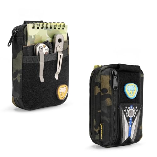 VIPERADE VE26 EDC Pouch Klein EDC Werkzeugtasche mit 8 Taschen und 3 elastischen Fächern Klein EDC Organizer Tasche für Multitool Pocket Organizer EDC Tasche Tools Organizer mit Klettfläche-Black Camo von VIPERADE