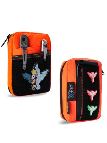VIPERADE VE26 X-Pac EDC Pouch Klein EDC Werkzeugtasche mit 8 Taschen und 3 elastischen Fächern Klein EDC Organizer Tasche für Multitool EDC Tasche Tools Organizer mit Klettfläche(X-Pac Orange) von VIPERADE