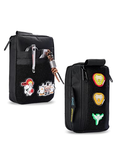 VIPERADE VE26 X-Pac EDC Pouch Klein EDC Werkzeugtasche mit 8 Taschen und 3 elastischen Fächern Klein EDC Organizer Tasche für Multitool EDC Tasche Tools Organizer mit Klettfläche(X-Pac Schwarz) von VIPERADE