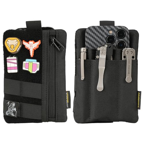 VIPERADE VE27 EDC Organizer Klein EDC Pocket Pouch mit 4 Taschen,Klein Werkzeugtasche EDC Taschen Organizer für Multitool Pocket Organizer EDC Tasche Tools Organizer mit Klettfläche-Schwarz von VIPERADE