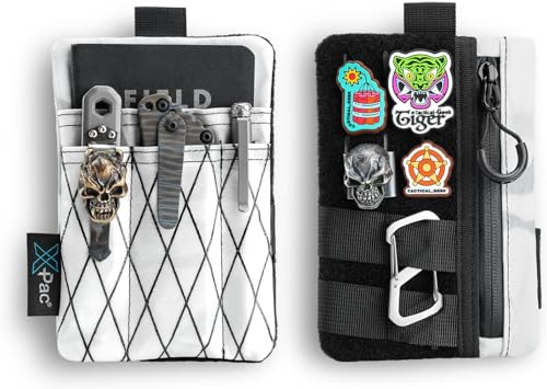 VIPERADE VE27 X-Pac EDC Organizer Klein EDC Pocket Pouch mit 4 Taschen,Klein Werkzeugtasche EDC Taschen Organizer für Multitool Pocket Organizer EDC Tasche Tools Organizer mit Klettfläche-Weiß von VIPERADE