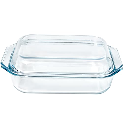 Kleine 1,4-QT Hartglas Auflaufform mit Deckel, rechteckig, Klarglas, Auflaufform Backgeschirr mit Glasdeckel Kleine 1,4-QT Hartglas Auflaufform mit Deckel, rechteckig, Klarglas, Auflaufform Backgeschirr mit Glasdeckel von VIPHIEC