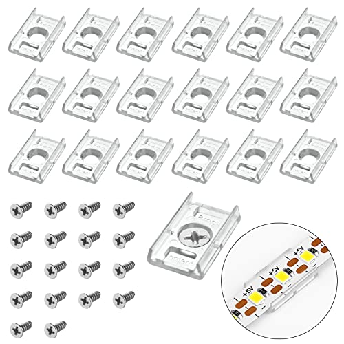 VIPMOON 100 Stück LED Streifen Montagehalterung Clips, 8mm LED Streifen Halterung LED Streifen Befestigung für wasserdicht oder nicht wasserdicht 5050 LED Strips mit Schrauben VIPMOON 100 Stück LED Streifen Montagehalterung Clips, 8mm LED Streifen Halterung LED Streifen Befestigung für wasserdicht oder nicht wasserdicht 5050 LED Strips mit Schrauben von VIPMOON