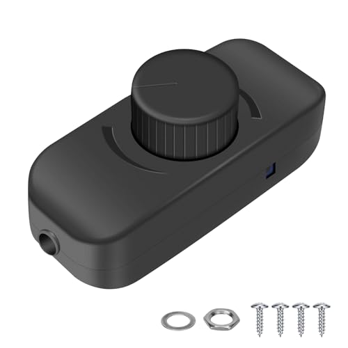 VIPMOON Dimmer Schalter für Led Lampen 3-100W, LED Schnurdimmer 230v, LED Dimmschalter Dimmer Stehlampe,für Glühbirnen/Halogenlampen,kann Erdungskabel (Schwarz) von VIPMOON